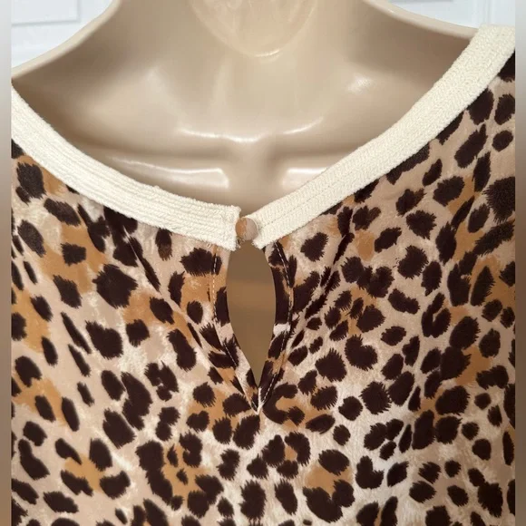 41 Hawthorn Morie Mesh Leopard Print Tank Top - Brown and White - Picture 5 of 8